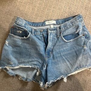 Abercrombie curve love Blue Denim Shorts